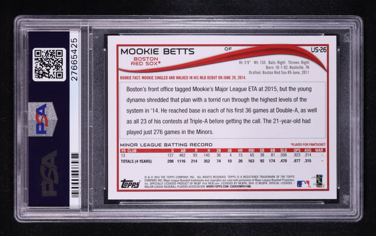 Mookie Betts 2014 Topps Update #US26 SP (PSA 10) at PristineAuction.com Mookie Betts 2014 Topps Update #US26 SP (PSA 10) at PristineAuction.com
