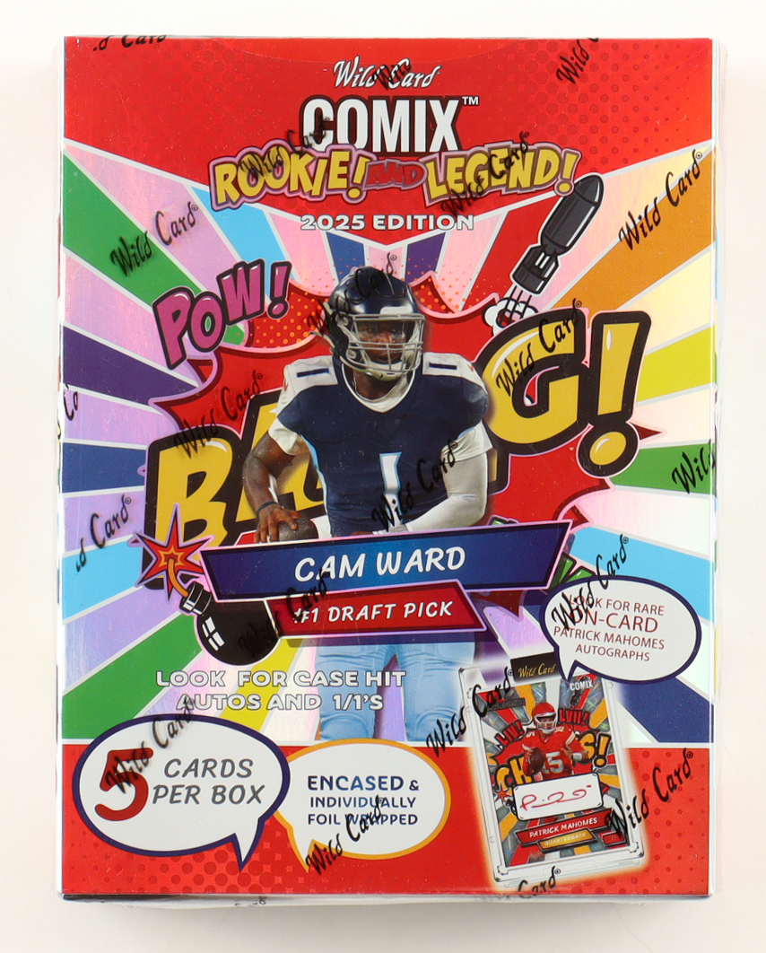2025 Wild Card Comix Football "Rookie and Legend Edition" Hobby Box With (5) Cards at PristineAuction.com 2025 Wild Card Comix Football "Rookie and Legend Edition" Hobby Box With (5) Cards at PristineAuction.com
