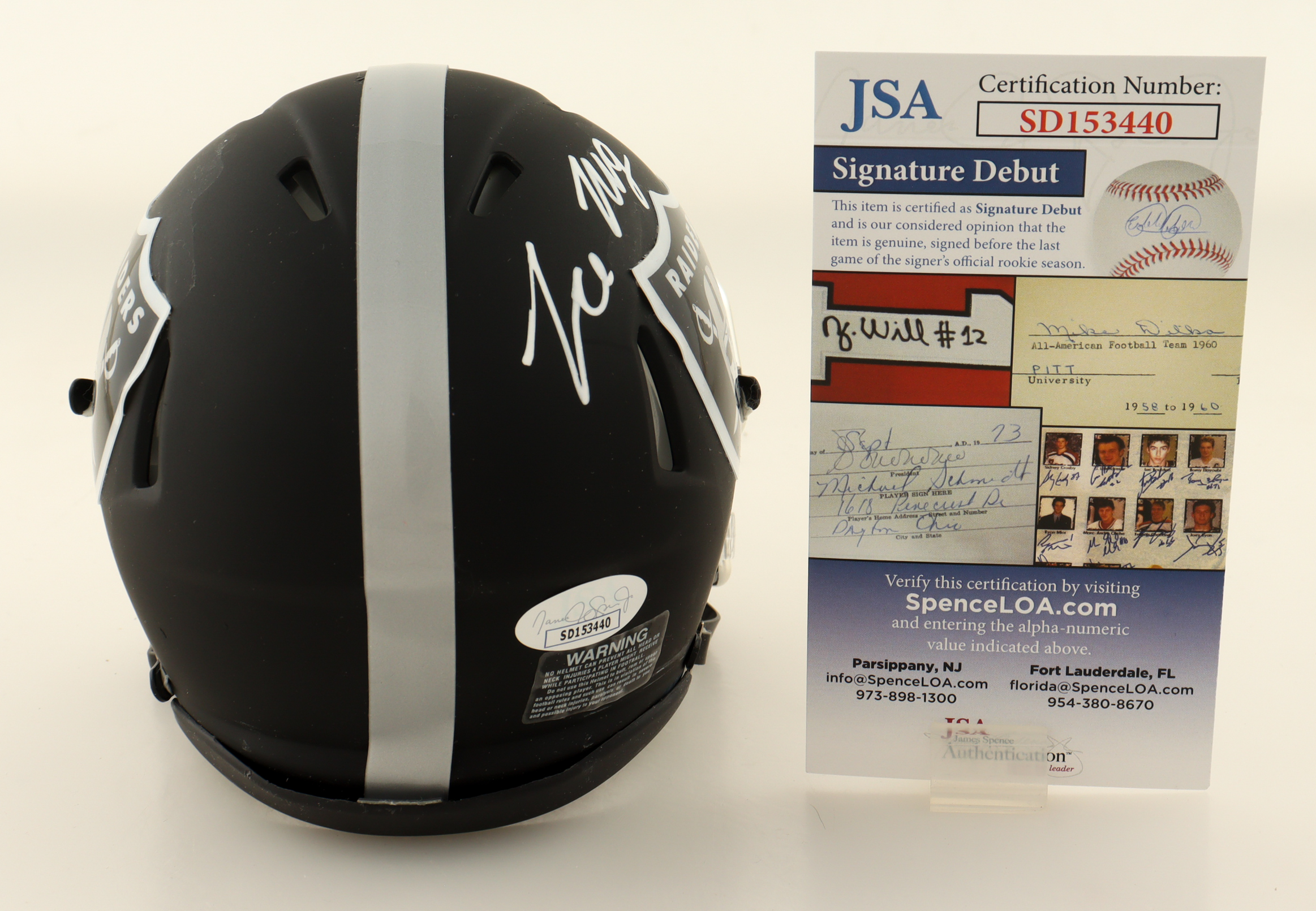 Trevon Moehrig Signed Raiders Eclipse Alternate Speed Mini Helmet (JSA) at PristineAuction.com Trevon Moehrig Signed Raiders Eclipse Alternate Speed Mini Helmet (JSA) at PristineAuction.com