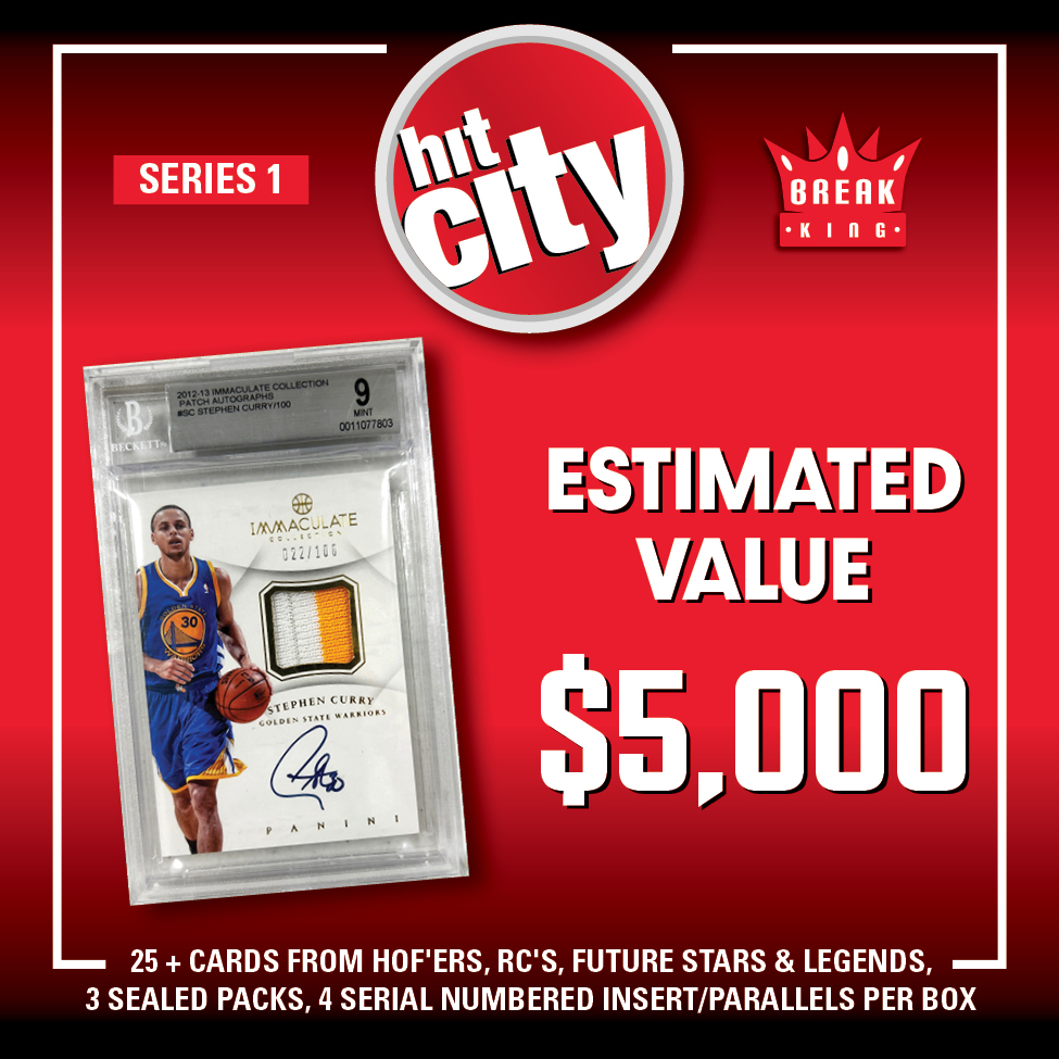 Break King "HIT CITY" Mystery Box Series 1 – (1) HIT PACK per box, 25+ HOF RC’S, 4 #’D Parallels & 3 SEALED PACKS!!!! at PristineAuction.com Break King "HIT CITY" Mystery Box Series 1 – (1) HIT PACK per box, 25+ HOF RC’S, 4 #’D Parallels & 3 SEALED PACKS!!!! at PristineAuction.com