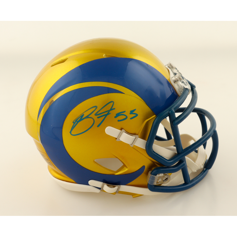 Braden Fiske Signed Rams Flash Alternate Speed Mini Helmet (JSA) at PristineAuction.com