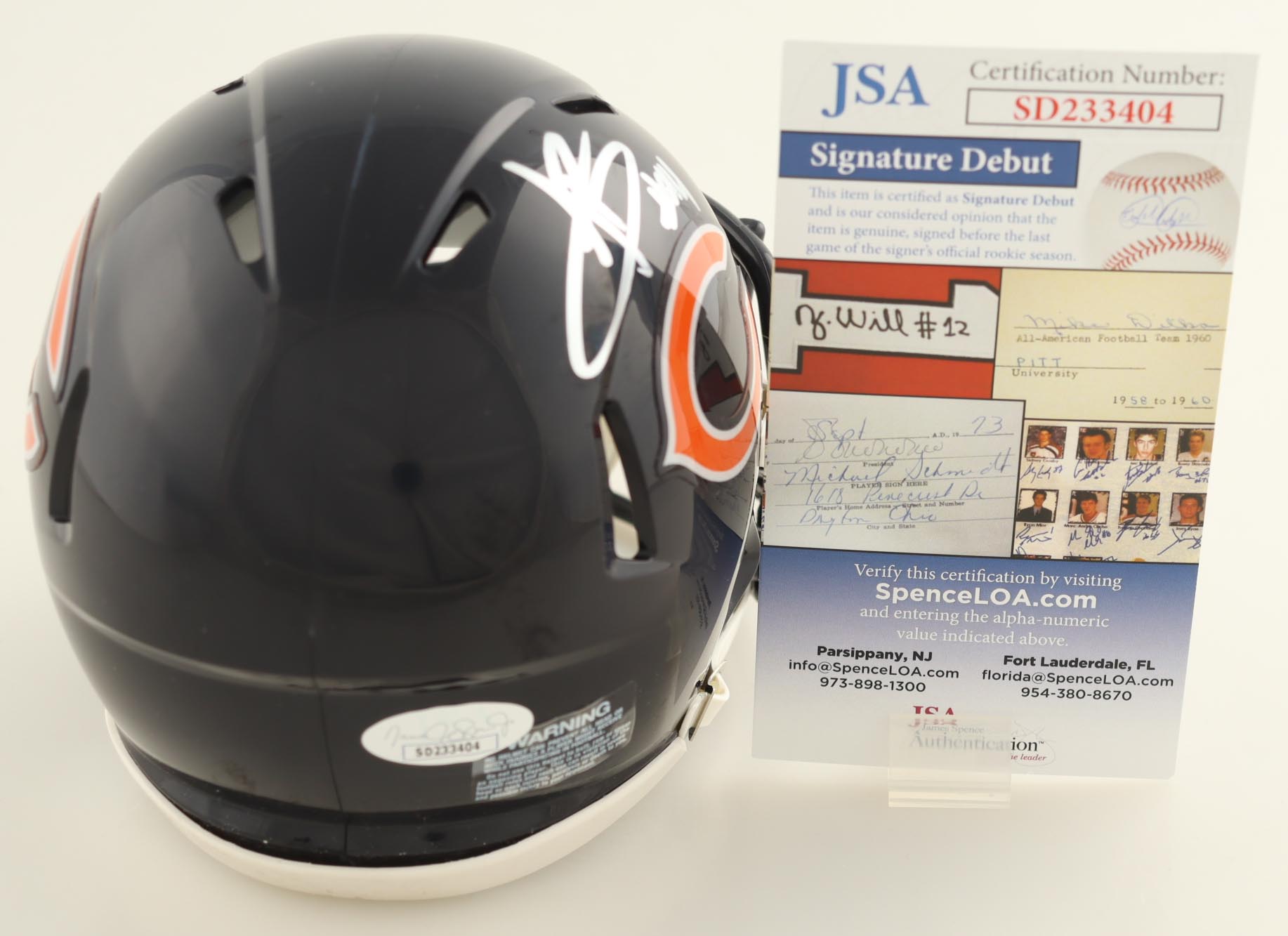Austin Booker Signed Bears Speed Mini Helmet (JSA) at PristineAuction.com Austin Booker Signed Bears Speed Mini Helmet (JSA) at PristineAuction.com
