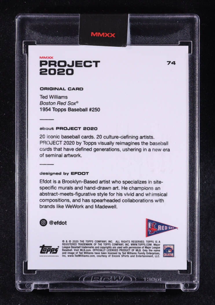 Ted Williams 2020 Topps Project 2020 #74 / Efdot at PristineAuction.com Ted Williams 2020 Topps Project 2020 #74 / Efdot at PristineAuction.com