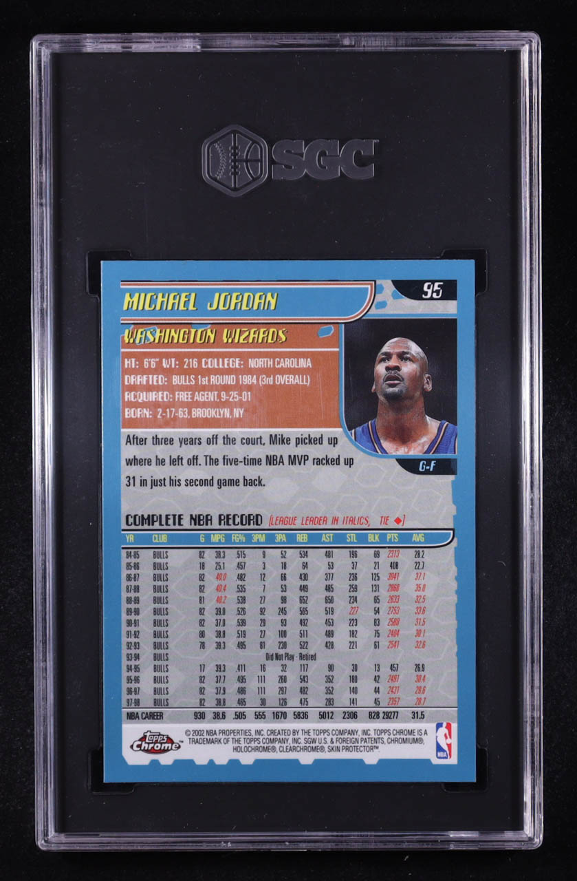 Michael Jordan 2001-02 Topps Chrome #95 (SGC 9.5) at PristineAuction.com Michael Jordan 2001-02 Topps Chrome #95 (SGC 9.5) at PristineAuction.com