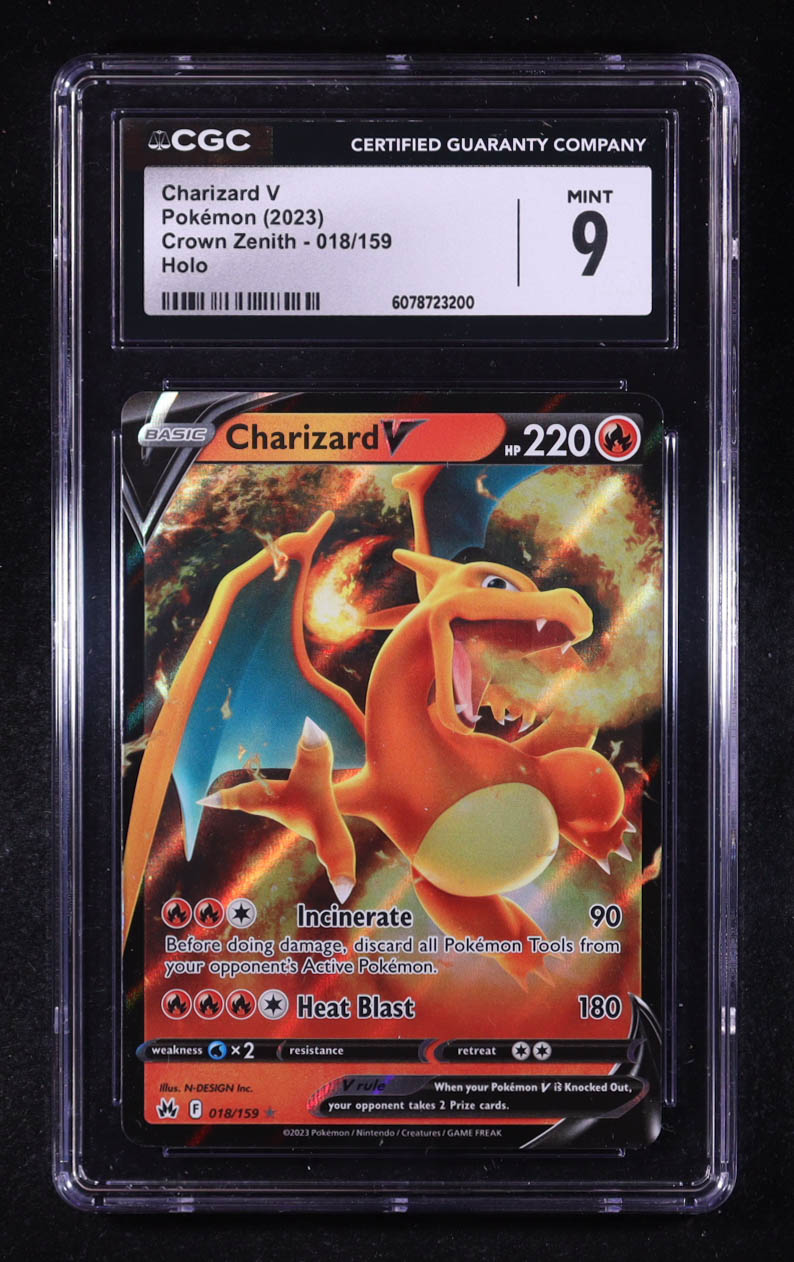 Charizard V 2023 Pokemon Sword and Shield Crown Zenith #018 (CGC 9) at PristineAuction.com Charizard V 2023 Pokemon Sword and Shield Crown Zenith #018 (CGC 9) at PristineAuction.com