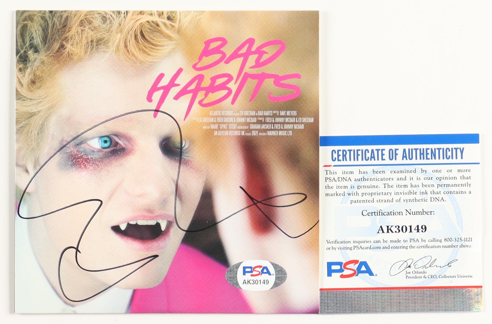 Ed Sheeran Signed "Bad Habits" CD Insert With Disc (PSA) at PristineAuction.com Ed Sheeran Signed "Bad Habits" CD Insert With Disc (PSA) at PristineAuction.com