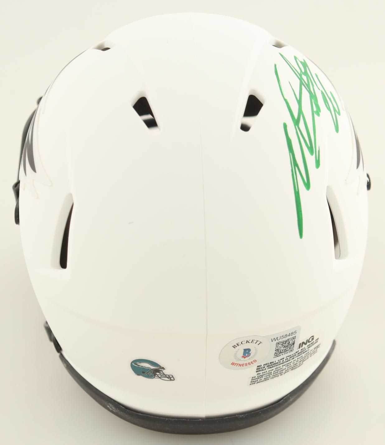 Miles Sanders Signed Eagles Lunar Eclipse Alternate Speed Mini Helmet (Beckett) at PristineAuction.com Miles Sanders Signed Eagles Lunar Eclipse Alternate Speed Mini Helmet (Beckett) at PristineAuction.com