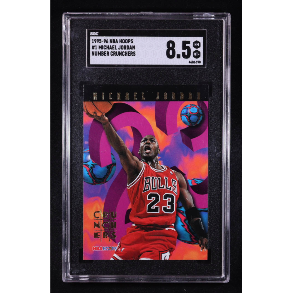 Michael Jordan 1995-96 NBA Hoops Number Crunchers 1 of 25 #1 (SGC 8.5) at PristineAuction.com