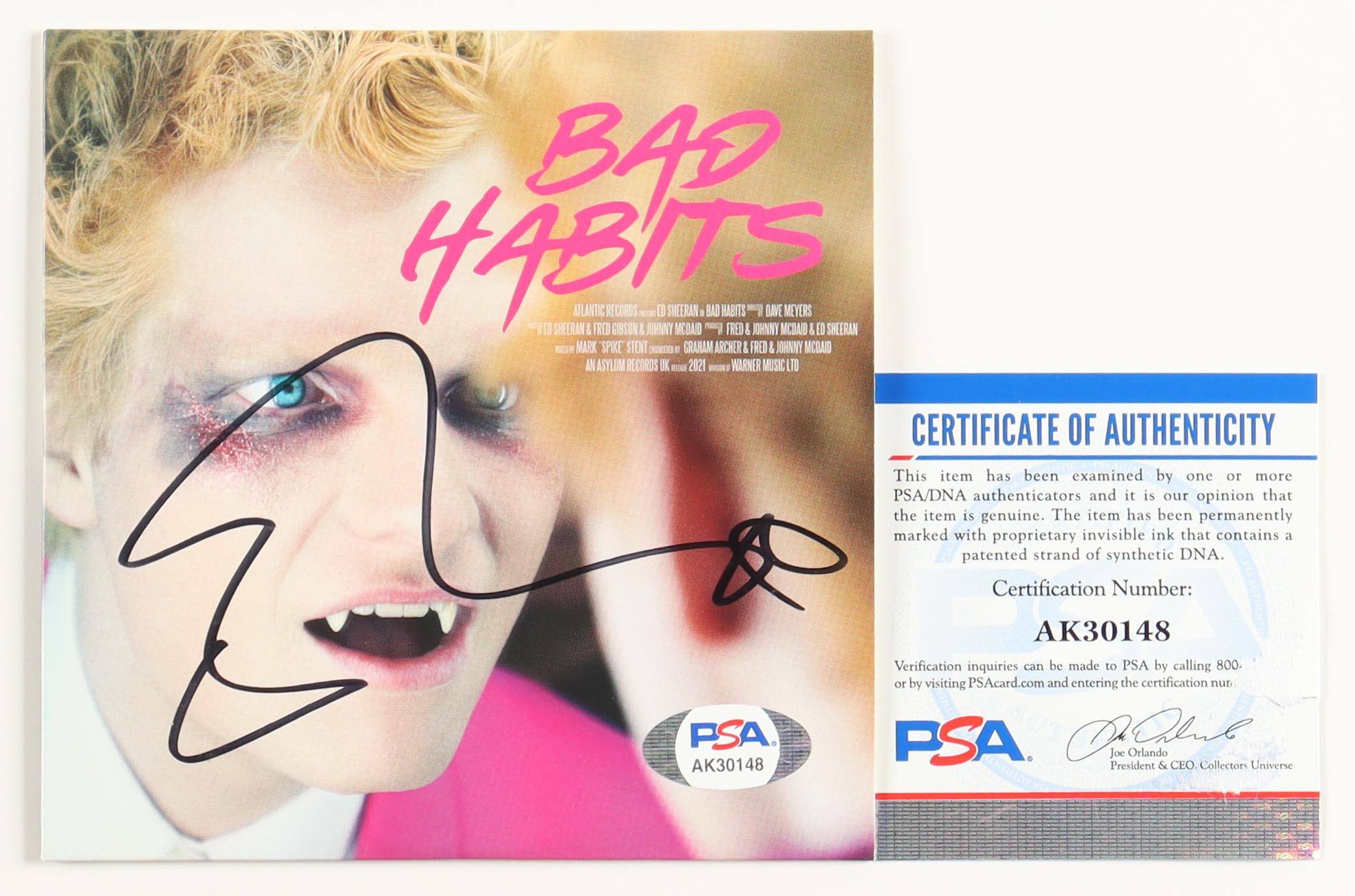 Ed Sheeran Signed "Bad Habits" CD Insert With Disc (PSA) at PristineAuction.com Ed Sheeran Signed "Bad Habits" CD Insert With Disc (PSA) at PristineAuction.com