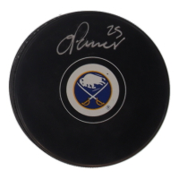 Owen Power Signed Sabres Logo Hockey Puck (DA) at PristineAuction.com