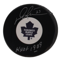 Darryl Sittler Signed Maple Leafs Logo Hockey Puck Inscribed "HOF 1989" (Cojo) at PristineAuction.com