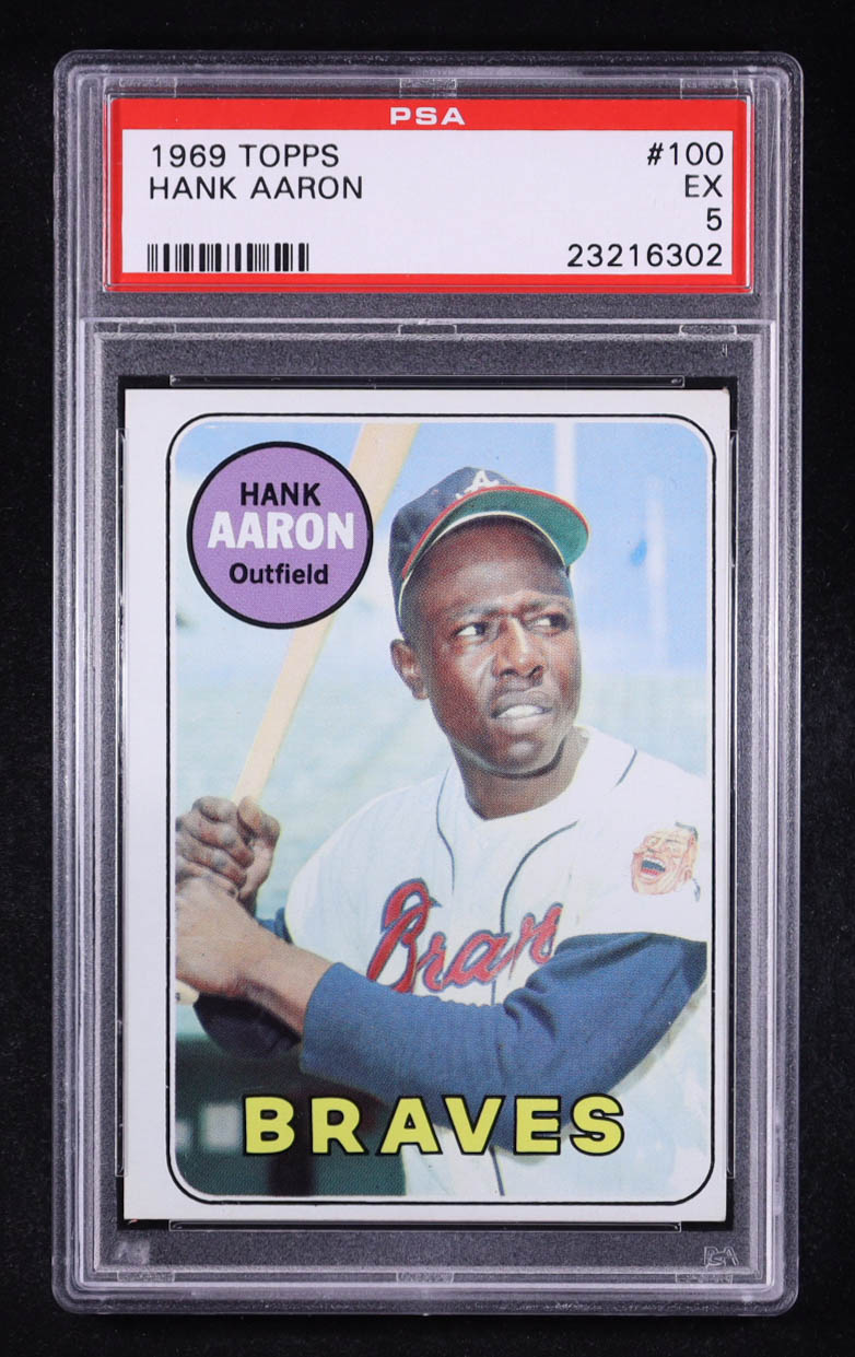 Hank Aaron 1969 Topps #100 (PSA 5) at PristineAuction.com Hank Aaron 1969 Topps #100 (PSA 5) at PristineAuction.com