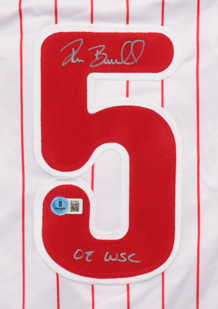 Pat Burrell Signed Jersey Inscribed "08 WSC" (Beckett) at PristineAuction.com Pat Burrell Signed Jersey Inscribed "08 WSC" (Beckett) at PristineAuction.com