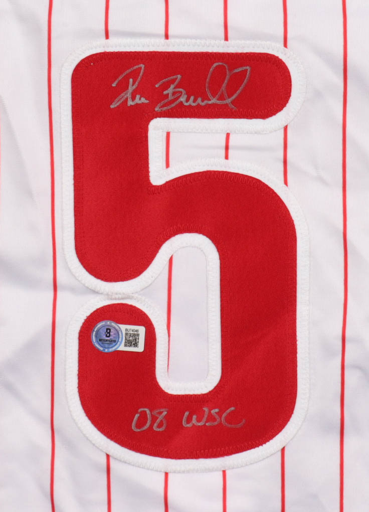 Pat Burrell Signed Jersey Inscribed "08 WSC" (Beckett) at PristineAuction.com Pat Burrell Signed Jersey Inscribed "08 WSC" (Beckett) at PristineAuction.com