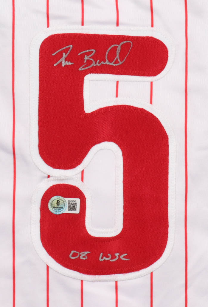 Pat Burrell Signed Jersey Inscribed "08 WSC" (Beckett) at PristineAuction.com Pat Burrell Signed Jersey Inscribed "08 WSC" (Beckett) at PristineAuction.com