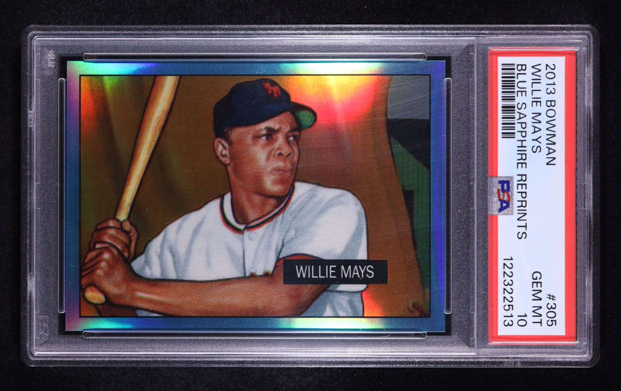 Willie Mays 2013 Bowman Blue Sapphire Reprints #305 (PSA 10) at PristineAuction.com Willie Mays 2013 Bowman Blue Sapphire Reprints #305 (PSA 10) at PristineAuction.com