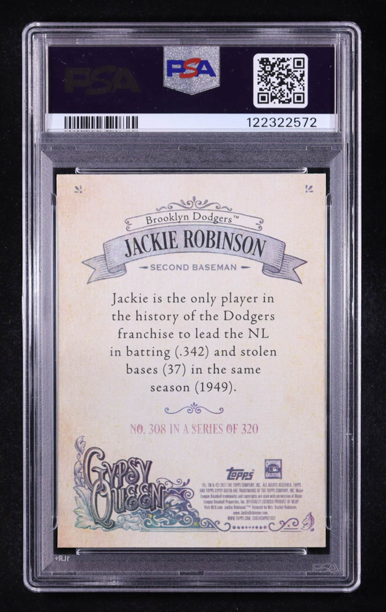 Jackie Robinson 2017 Topps Gypsy Queen Missing Nameplate #308 (PSA 9) at PristineAuction.com Jackie Robinson 2017 Topps Gypsy Queen Missing Nameplate #308 (PSA 9) at PristineAuction.com