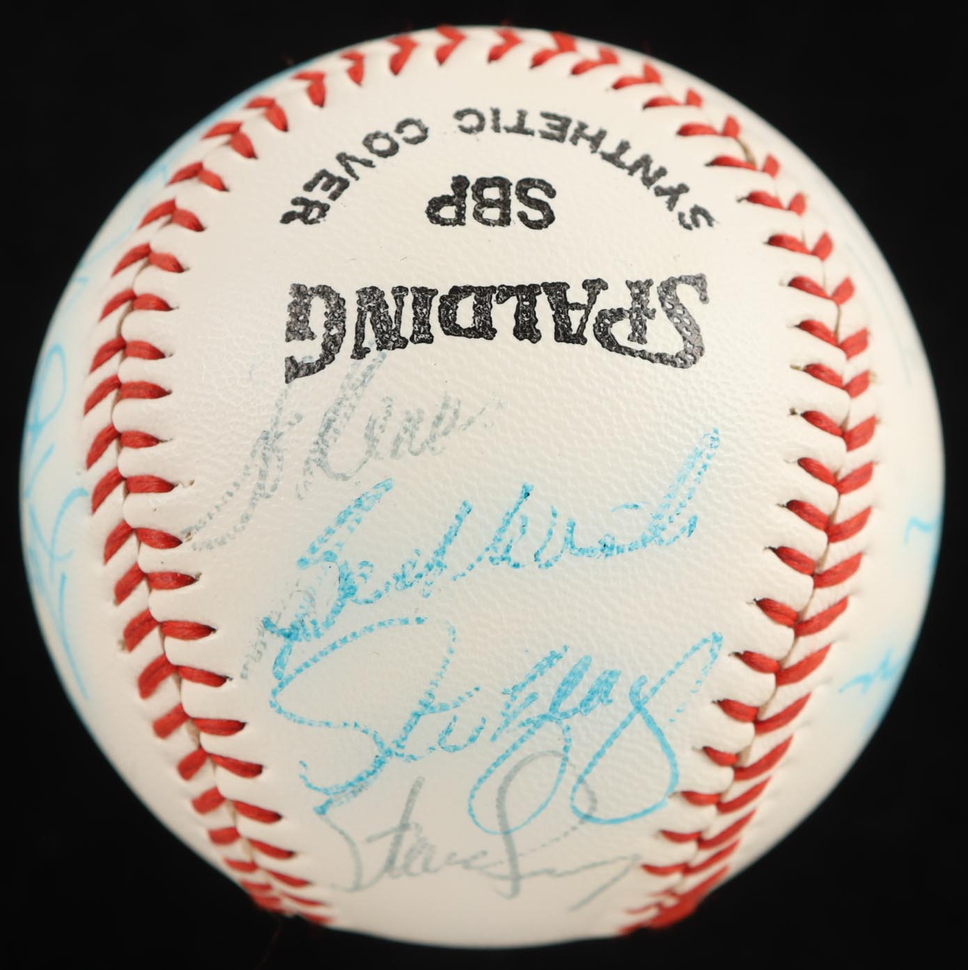 Circa 1981 Dodgers Logo Baseball Signed By (7) With Steve Sax, Steve Yeager, Dave Stewart, Rick Monday Inscribed "Best Wishes" (Beckett) at PristineAuction.com Circa 1981 Dodgers Logo Baseball Signed By (7) With Steve Sax, Steve Yeager, Dave Stewart, Rick Monday Inscribed "Best Wishes" (Beckett) at PristineAuction.com