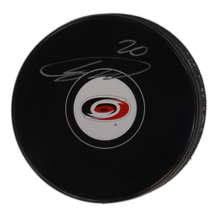 Sebastian Aho Signed Hurricanes Logo Hockey Puck (Cojo) at PristineAuction.com Sebastian Aho Signed Hurricanes Logo Hockey Puck (Cojo) at PristineAuction.com