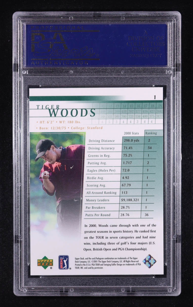 Tiger Woods 2001 Upper Deck #1 RC (PSA 10) at PristineAuction.com Tiger Woods 2001 Upper Deck #1 RC (PSA 10) at PristineAuction.com