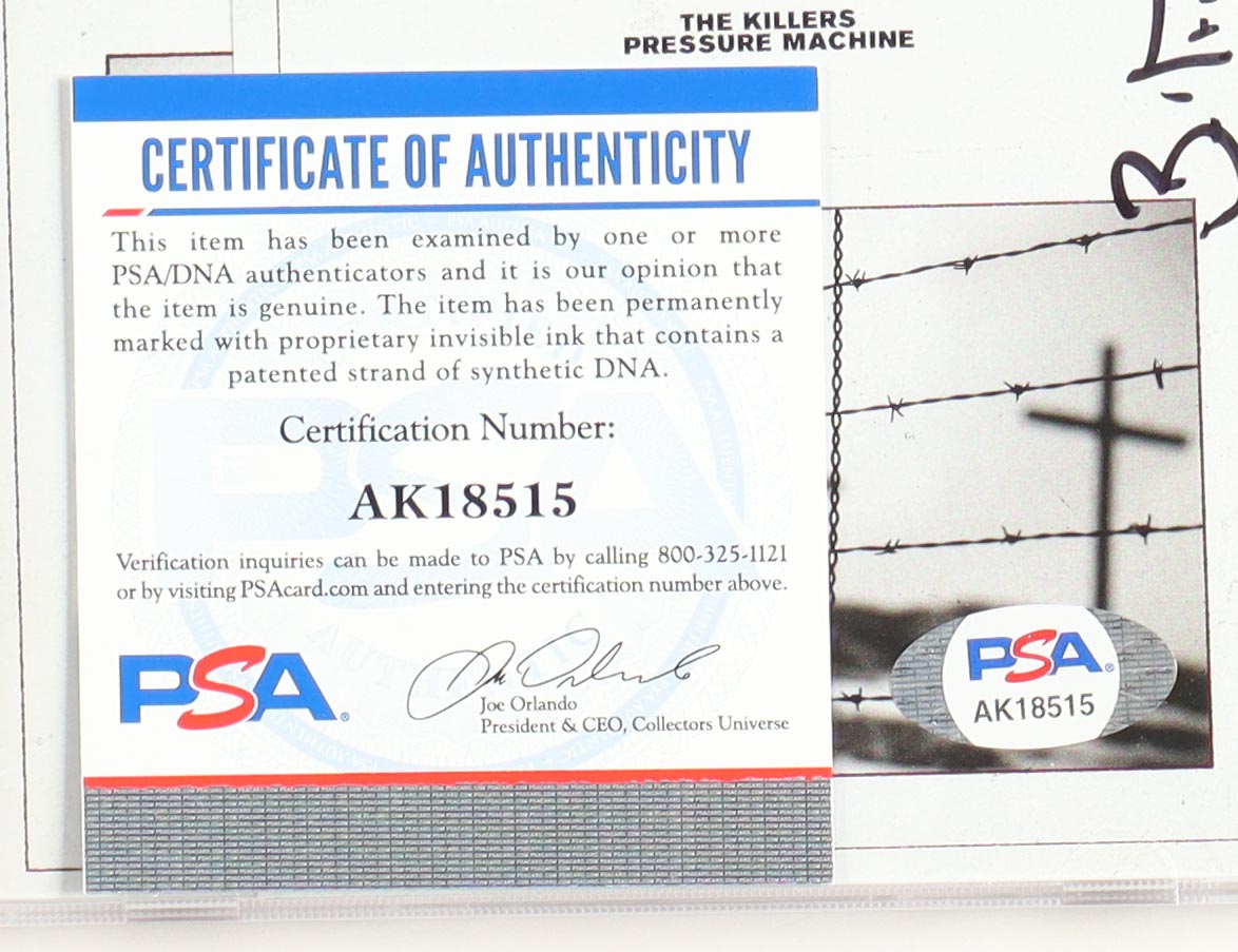 Brandon Flowers Signed "The Killers: Pressure Machine" CD Album Insert (PSA) at PristineAuction.com Brandon Flowers Signed "The Killers: Pressure Machine" CD Album Insert (PSA) at PristineAuction.com