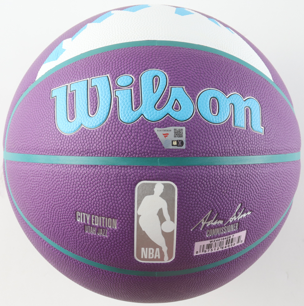 Lauri Markkanen Signed Jazz Logo NBA Basketball Inscribed "The Finnisher" (Fanatics) at PristineAuction.com Lauri Markkanen Signed Jazz Logo NBA Basketball Inscribed "The Finnisher" (Fanatics) at PristineAuction.com