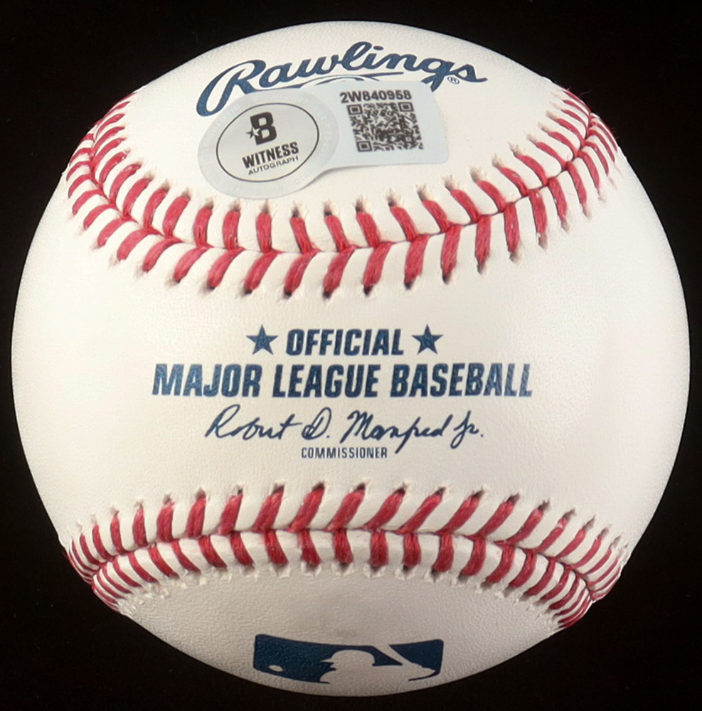 Coby Mayo Signed OML Baseball Inscribed "1st MLB HR 6-27-25" (Beckett) at PristineAuction.com Coby Mayo Signed OML Baseball Inscribed "1st MLB HR 6-27-25" (Beckett) at PristineAuction.com