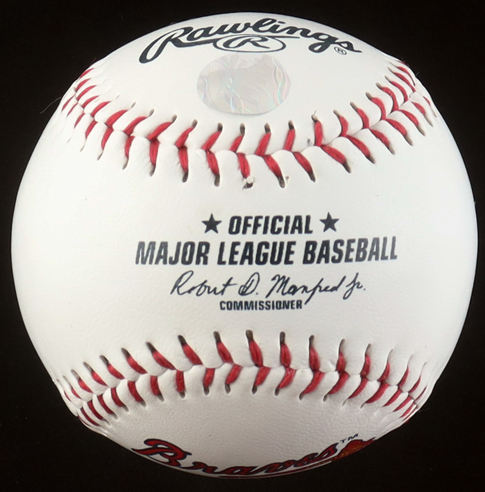 John Rocker Signed OML Braves Logo Baseball Inscribed "Trump 24" (AWM) at PristineAuction.com John Rocker Signed OML Braves Logo Baseball Inscribed "Trump 24" (AWM) at PristineAuction.com