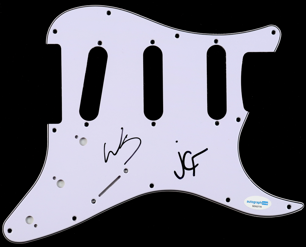 Wesley Schultz & Jeremiah Fraites Signed Electric Guitar Pickguard (ACOA) at PristineAuction.com Wesley Schultz & Jeremiah Fraites Signed Electric Guitar Pickguard (ACOA) at PristineAuction.com
