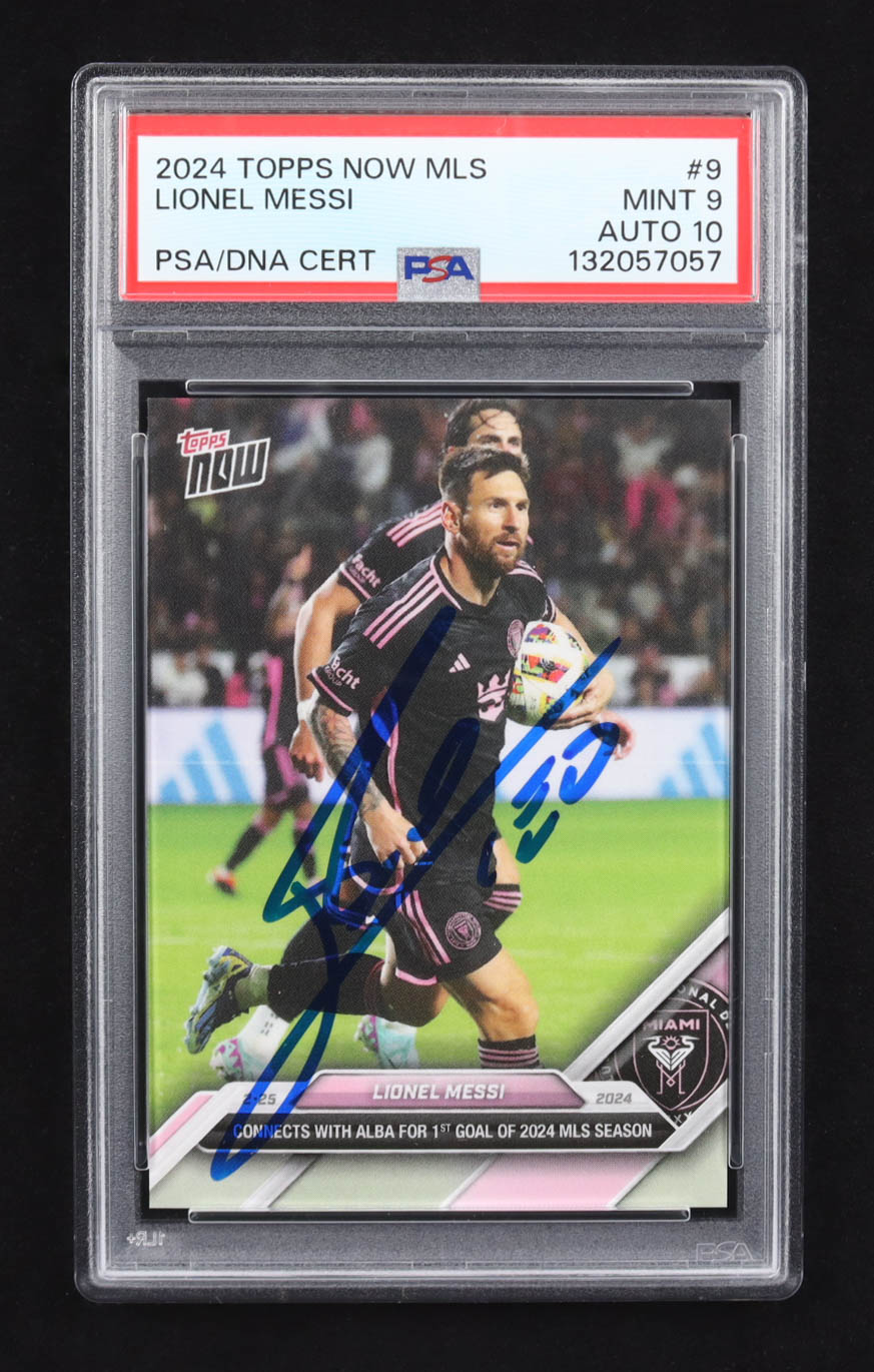 Lionel Messi Signed 2024 Topps Now MLS #9 (PSA 9 | Auto 10) at PristineAuction.com Lionel Messi Signed 2024 Topps Now MLS #9 (PSA 9 | Auto 10) at PristineAuction.com