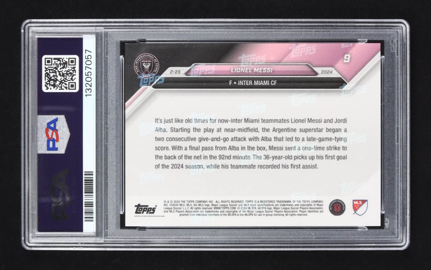 Lionel Messi Signed 2024 Topps Now MLS #9 (PSA 9 | Auto 10) at PristineAuction.com Lionel Messi Signed 2024 Topps Now MLS #9 (PSA 9 | Auto 10) at PristineAuction.com