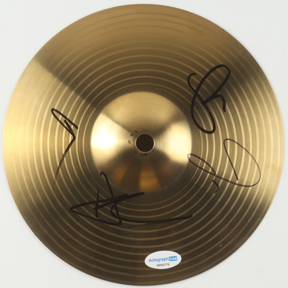 Fall Out Boy 8" Cymbal Band-Signed by (4) with Andy Hurley, Joe Trohman, Patrick Stump & Pete Wentz (ACOA) at PristineAuction.com Fall Out Boy 8" Cymbal Band-Signed by (4) with Andy Hurley, Joe Trohman, Patrick Stump & Pete Wentz (ACOA) at PristineAuction.com