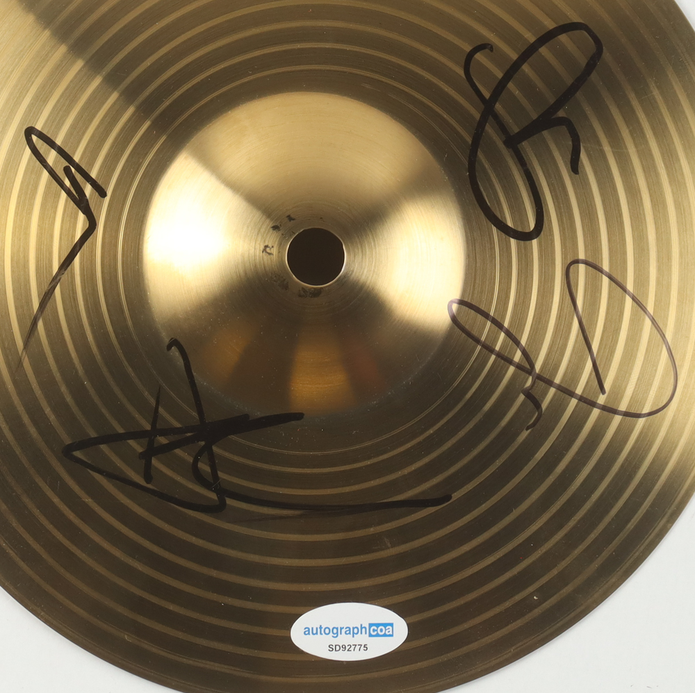 Fall Out Boy 8" Cymbal Band-Signed by (4) with Andy Hurley, Joe Trohman, Patrick Stump & Pete Wentz (ACOA) at PristineAuction.com Fall Out Boy 8" Cymbal Band-Signed by (4) with Andy Hurley, Joe Trohman, Patrick Stump & Pete Wentz (ACOA) at PristineAuction.com