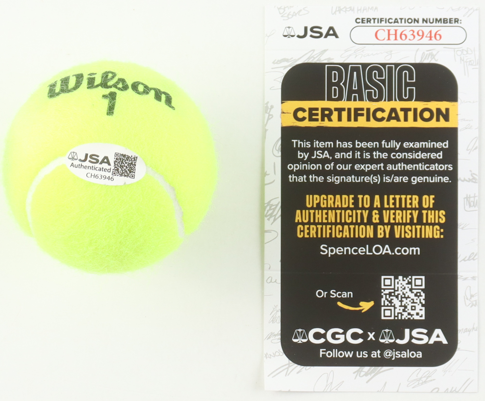 Novak Djokovic Signed Tennis Ball (JSA) at PristineAuction.com Novak Djokovic Signed Tennis Ball (JSA) at PristineAuction.com