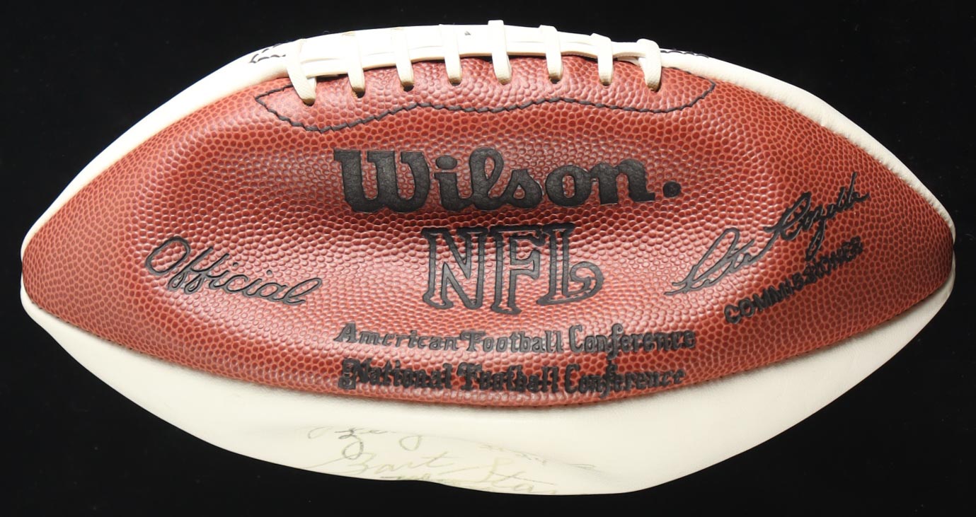 Hall Of Famers NFL Football Signed By (8) With Y.A. Tittle, Lenny Moore, Bart Starr, Paul Hornung (Beckett) at PristineAuction.com Hall Of Famers NFL Football Signed By (8) With Y.A. Tittle, Lenny Moore, Bart Starr, Paul Hornung (Beckett) at PristineAuction.com