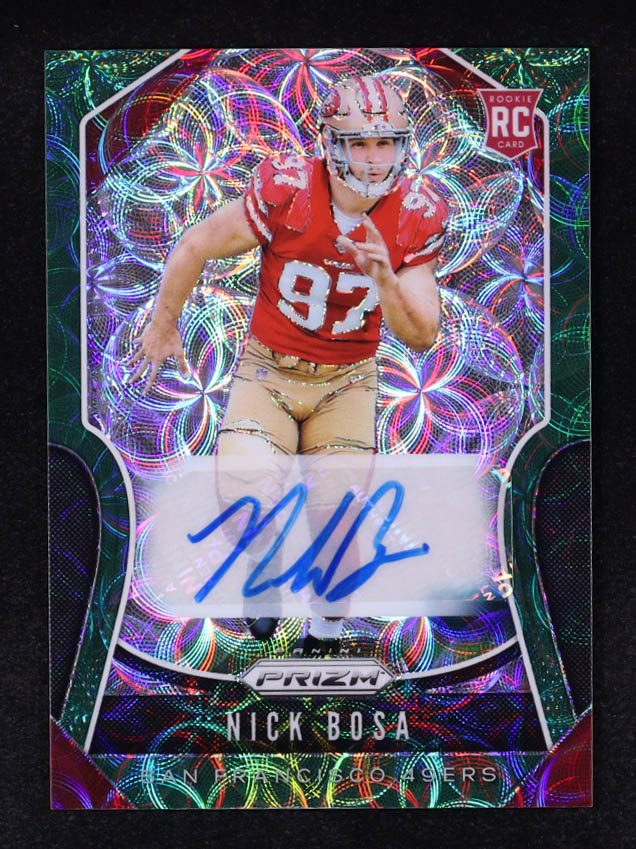 Nick Bosa 2019 Panini Prizm Rookie Autographs Prizms Green Scope #311 RC #20/75 at PristineAuction.com Nick Bosa 2019 Panini Prizm Rookie Autographs Prizms Green Scope #311 RC #20/75 at PristineAuction.com