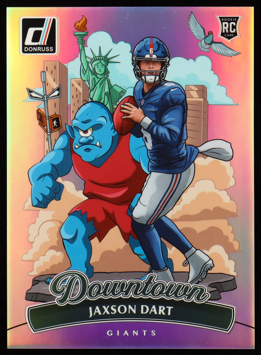 Jaxson Dart 2025 Donruss Downtown! Oversize #14 RC at PristineAuction.com Jaxson Dart 2025 Donruss Downtown! Oversize #14 RC at PristineAuction.com