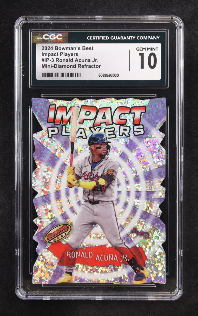Ronald Acuna Jr. 2024 Bowman's Best Impact Players Mini-Diamond Refractors #IP3 (CGC 10) at PristineAuction.com Ronald Acuna Jr. 2024 Bowman's Best Impact Players Mini-Diamond Refractors #IP3 (CGC 10) at PristineAuction.com