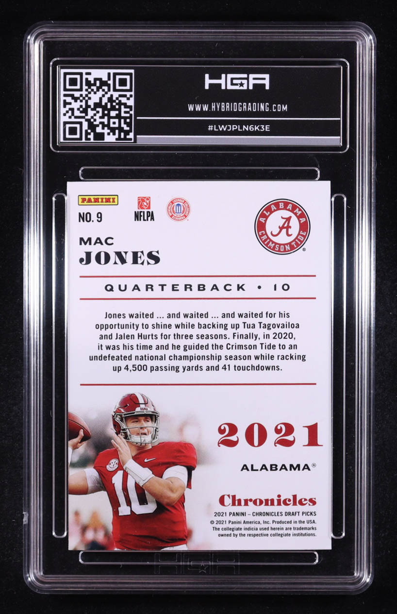 Mac Jones 2021 Panini Chronicles Draft Picks #9 RC (HGA 9) at PristineAuction.com Mac Jones 2021 Panini Chronicles Draft Picks #9 RC (HGA 9) at PristineAuction.com