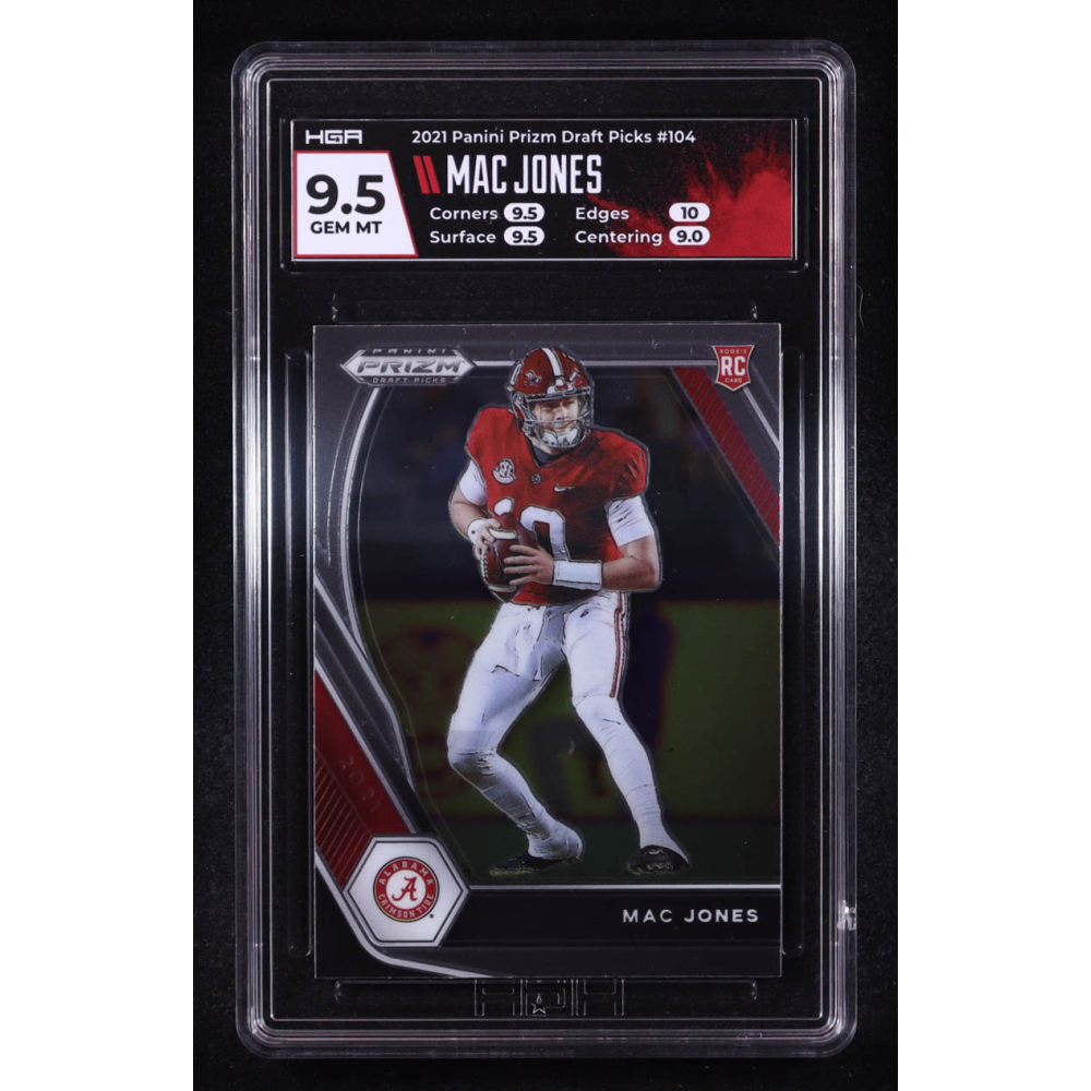 Mac Jones 2021 Panini Prizm Draft Picks #104 RC (HGA 9.5) at PristineAuction.com