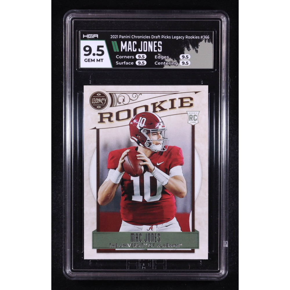 Mac Jones 2021 Panini Chronicles Draft Picks Legacy Rookies #366 RC (HGA 9.5) at PristineAuction.com