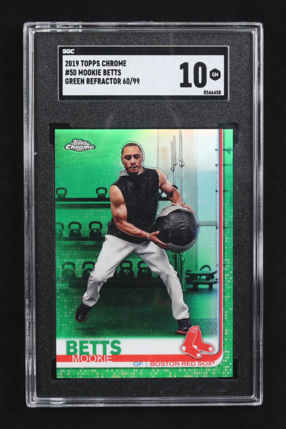 Mookie Betts 2019 Topps Chrome Green Refractor #50 #60/99 (SGC 10) at PristineAuction.com Mookie Betts 2019 Topps Chrome Green Refractor #50 #60/99 (SGC 10) at PristineAuction.com