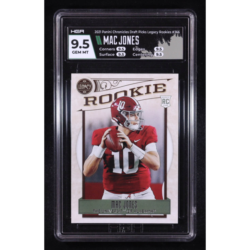 Mac Jones 2021 Panini Chronicles Draft Picks Legacy Rookies #366 RC (HGA 9.5) at PristineAuction.com