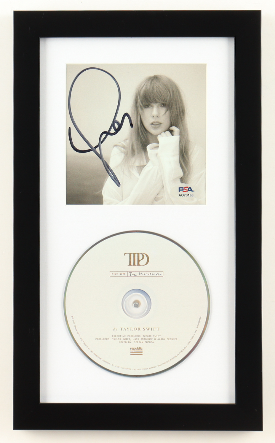 Taylor Swift Signed "The Tortured Poets Department" Custom Framed CD Insert Display (PSA) at PristineAuction.com Taylor Swift Signed "The Tortured Poets Department" Custom Framed CD Insert Display (PSA) at PristineAuction.com