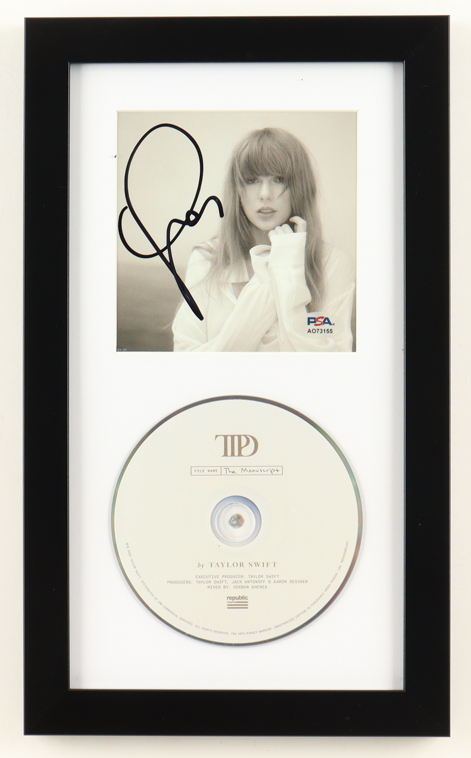 Taylor Swift Signed "The Tortured Poets Department" Custom Framed CD Insert Display (PSA) at PristineAuction.com Taylor Swift Signed "The Tortured Poets Department" Custom Framed CD Insert Display (PSA) at PristineAuction.com