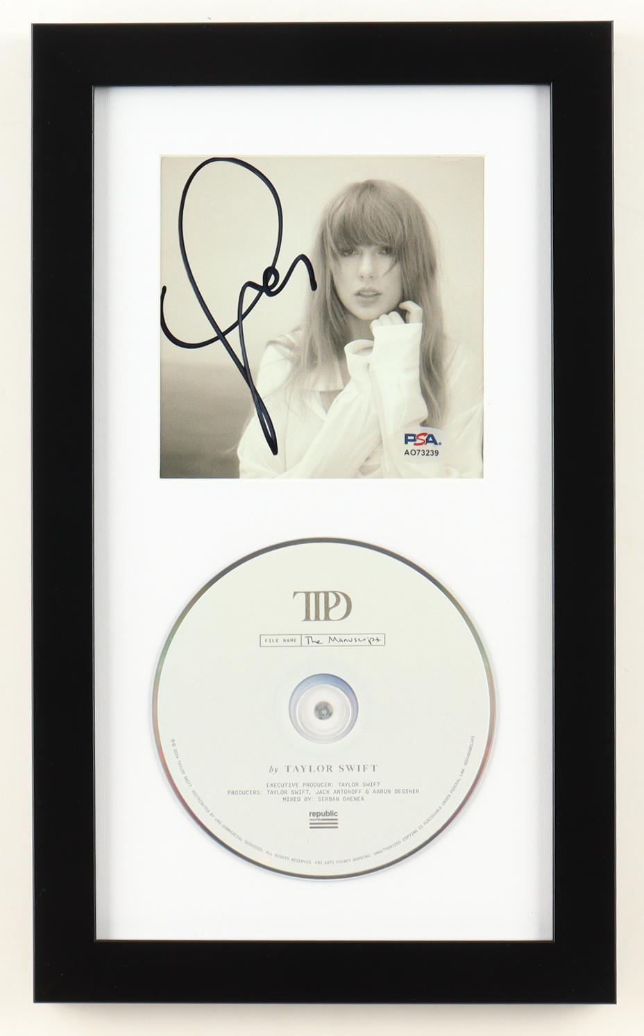 Taylor Swift Signed "The Tortured Poets Department" Custom Framed CD Insert Display (PSA) at PristineAuction.com Taylor Swift Signed "The Tortured Poets Department" Custom Framed CD Insert Display (PSA) at PristineAuction.com