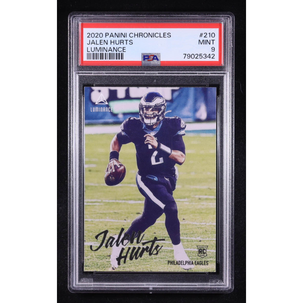 Jalen Hurts 2020 Panini Chronicles Luminance #210 RC (PSA 9) at PristineAuction.com
