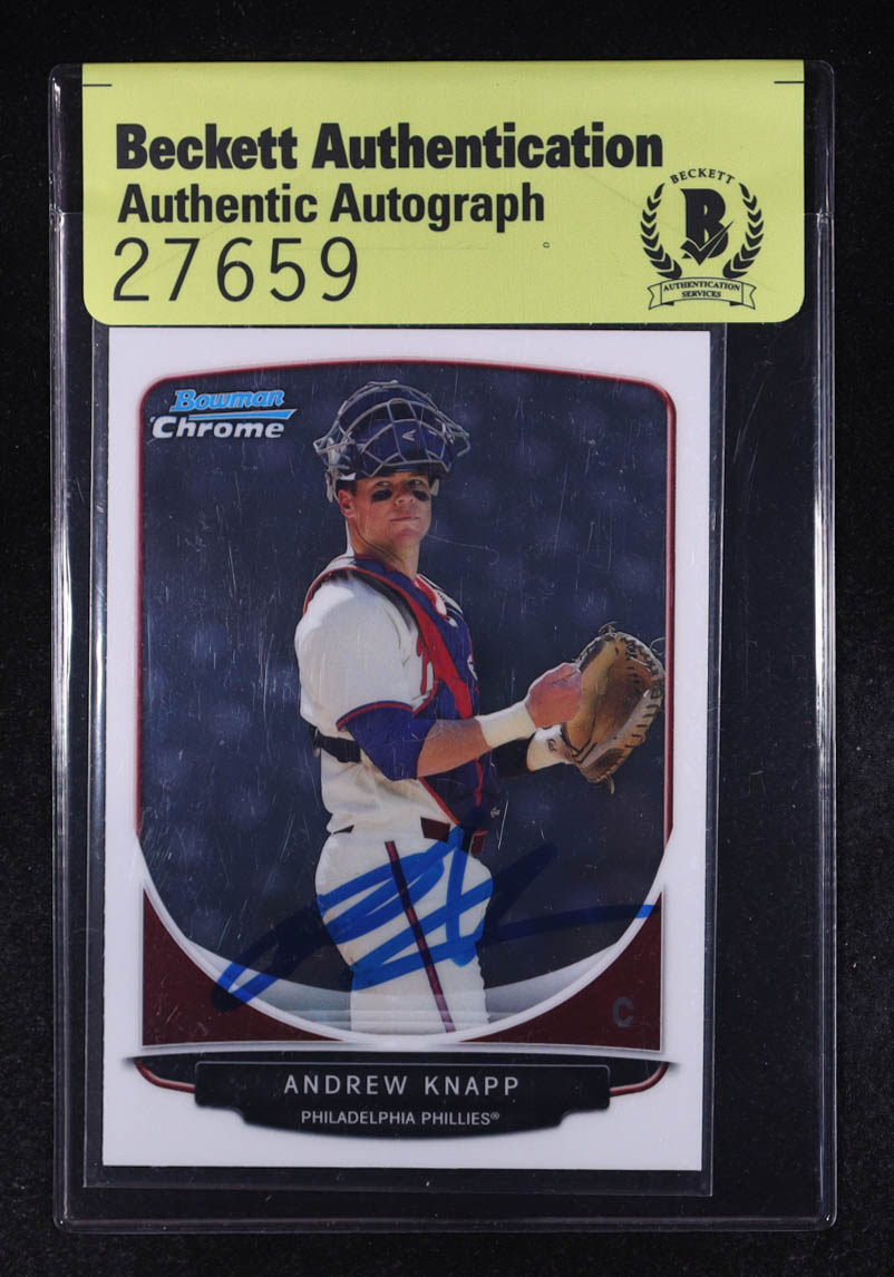 Andrew Knapp Signed 2013 Bowman Chrome Draft Draft Picks #BDPP17 RC (Beckett) at PristineAuction.com Andrew Knapp Signed 2013 Bowman Chrome Draft Draft Picks #BDPP17 RC (Beckett) at PristineAuction.com