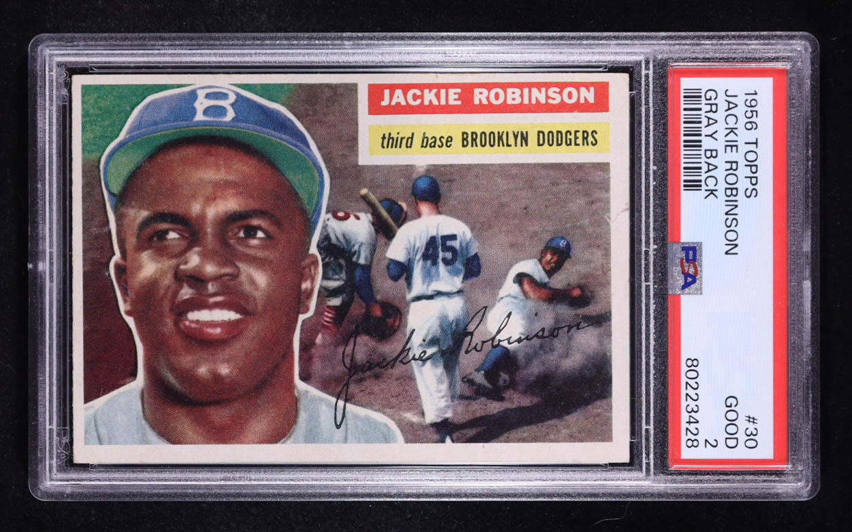 Jackie Robinson 1956 Topps Gray Back #30 (PSA 2) at PristineAuction.com Jackie Robinson 1956 Topps Gray Back #30 (PSA 2) at PristineAuction.com