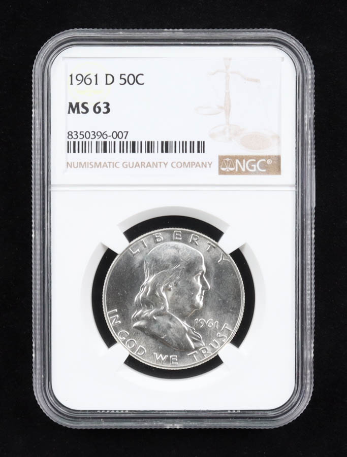 1961-D Franklin Silver Half Dollar (NGC MS63) at PristineAuction.com 1961-D Franklin Silver Half Dollar (NGC MS63) at PristineAuction.com